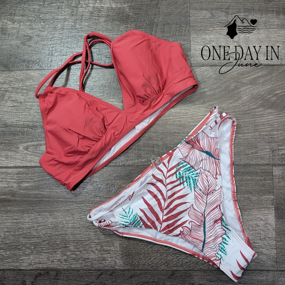 Aleumdr Tropical Bikini Swimsuit Size M